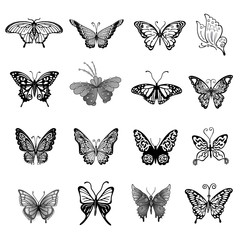 Butterfly logo set
