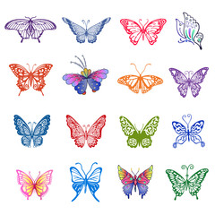 Butterfly logo set