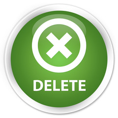 Obraz premium Delete soft green glossy round button