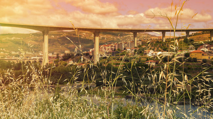 Panorama of the city and the bridge of northern Portugal