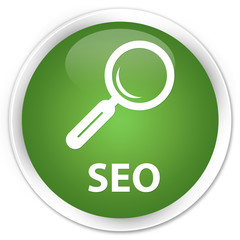 Seo soft green glossy round button