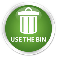 Use the bin (trash icon) soft green glossy round button