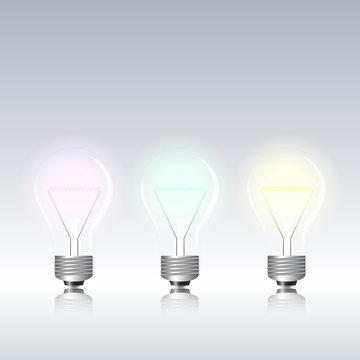 Light bulbs on gray background