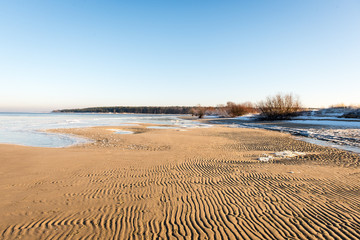 frozen beach view by the baltic sea