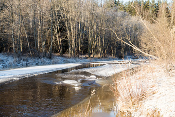 frozen beach view by the baltic sea