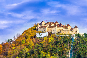 Medieval fortress (citadel) in Rasnov city, Brasov, Transylvania, Romania