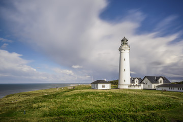 Fototapeta na wymiar long time exposure of Lighthouse Hirtshals, Denmark, Europe
