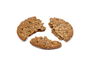 Healthy cereal bread isolated on white background