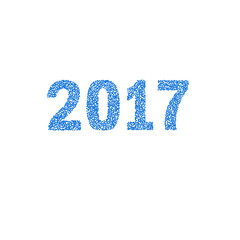 New Year's texture 2017 blue text on a white background. an object. for registration of congratulations, cards, banners Happy New Year, Merry Christmas. vector illustration.