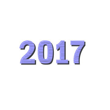 New Year, vector design rugged 2017 text on a white background. an object. for registration of congratulations, cards, banners Happy New Year, Merry Christmas. vector illustration.