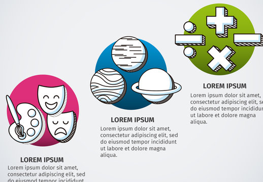Arts and Education Infographic with Hand Drawn Style Icons 1