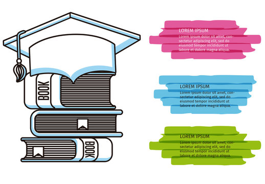 Education and Graduation Infographic with Highlighter Element