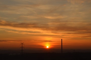 Fototapeta na wymiar Industrial sunset