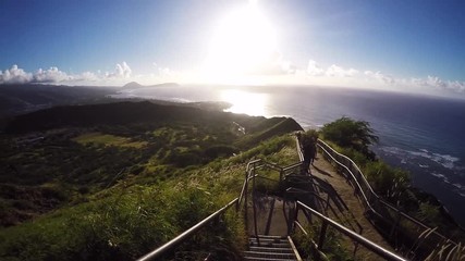 Diamond Head hiking POV, Hawaii lifestyle.
