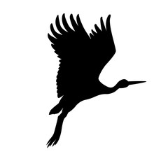 Stork vector illustration  black silhouette