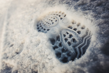 Footprint in the snow