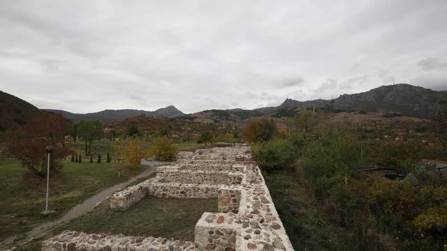 Time-lapse with clouds of old rome fortress