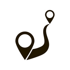 Distance to distance, from location to location icon vector