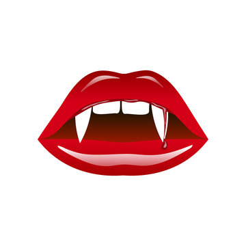 Vampire lips vector illustration