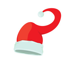 vector red santa hat isolated on white background