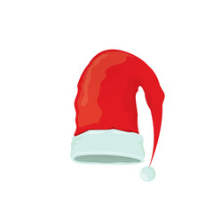 vector red santa hat isolated on white background