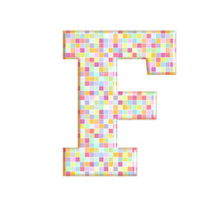 Fototapeta premium Illustration of pixel font letter english alphabet on a transparent wipe board.