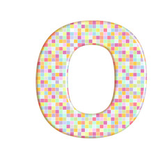Illustration of pixel font letter english alphabet on a transparent wipe board.