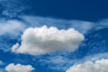 Naklejka na ściany i meble Cloud in the blue sky. Relaxing image for banner or card template.