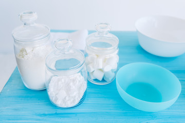 ingredients for baking on a kitchen table