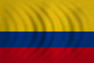 Flag of Colombia wavy real detailed fabric texture