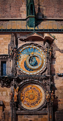 Historical medieval astronomical clock in Old Town Square in Pra