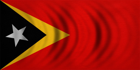 Flag of East Timor wavy, detailed fabric texture