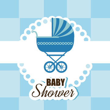 Baby shower design over blue background,vector illustration