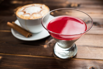 Strawberry desert and coffee