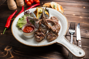 pork ribs and baked potato