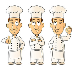 Naughty cartoon cook. Gestures and emotions. From a large series of images.