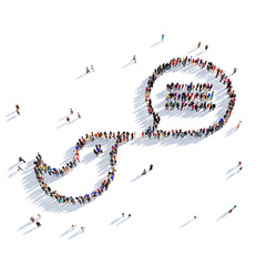 bird bubble chat message people