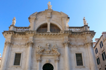 Obraz premium Church of Saint Blaise - landmark in Dubrovnik, Croatia. Dubrovnik is popular touristic destination and UNESCO World Heritage Site. 