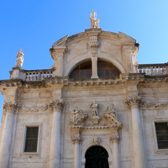 Fototapeta na wymiar Church of Saint Blaise - landmark in Dubrovnik, Croatia. Dubrovnik is popular touristic destination and UNESCO World Heritage Site. 