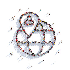 globe map pointer people 3d