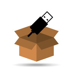 USB drive memory icon graphic vector illustration