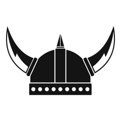 Viking helmet icon. Simple illustration of viking helmet vector icon for web