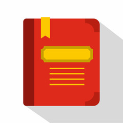 Tutorial with bookmark icon. Flat illustration of tutorial with bookmark vector icon for web