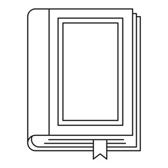 Book icon. Outline illustration of book vector icon for web