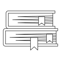 Two books icon. Outline illustration of two books vector icon for web