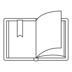 Open book icon. Outline illustration of open book vector icon for web
