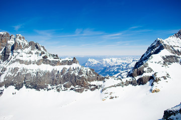 Aerial view of Swiss Alps