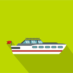 Big yacht icon. Flat illustration of big yacht vector icon for web