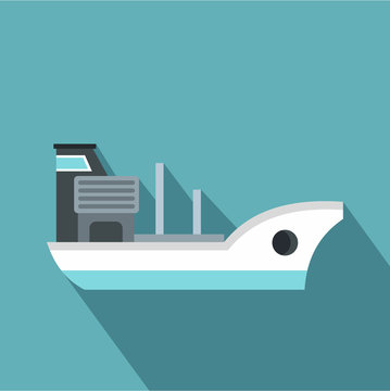 Marine ship icon. Flat illustration of marine ship vector icon for web
