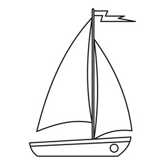 Boat icon. Outline illustration of boat vector icon for web